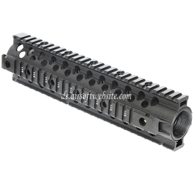 CYMA CNC Aluminum 255mm 10 Zoll Free Float RIS Handschutz Schienen System Geeignet für M4 M16 Serie AEG Gewehre Airsoft Schwarz