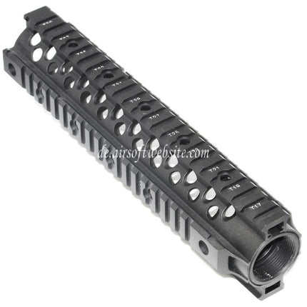 CYMA CNC Aluminum 255mm 10 Zoll Free Float RIS Handschutz Schienen System Geeignet für M4 M16 Serie AEG Gewehre Airsoft Schwarz