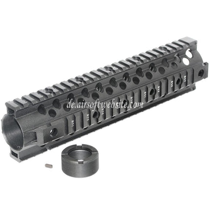 CYMA CNC Aluminum 255mm 10 Zoll Free Float RIS Handschutz Schienen System Geeignet für M4 M16 Serie AEG Gewehre Airsoft Schwarz
