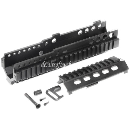 Airsoft Website 225mm 9 Zoll CNC Aluminium 4-Side Handschutz Schienen System Geeignet für ARMY G&G L85 R85 AEG Gewehre Schwarz