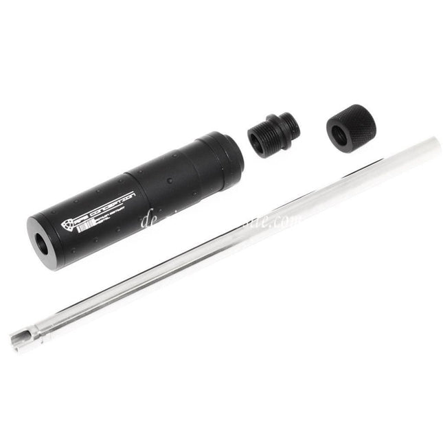 APS 6.03mm 190mm Power Up Erweitert Innere Lauf and Schalldämpfer mit Adapter (-12mm CCW To -14mm CCW) Geeignet für ACP601 Black Hornet Serie GBB Pistolen Airsoft