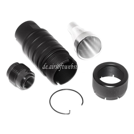 CYMA Einstellbares Soundverstärkungs design AK74 Mündungsfeuerdämpfer Geeignet für -14mm CCW Gegen den Uhrzeigersinn Lauf Gewehre Airsoft Schwarz