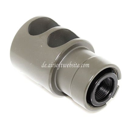 Airsoft Website 55mm DTK-2 Stil Mündungsbremse Mündungsfeuerdämpfer Geeignet für -14mm CCW Gegen den Uhrzeigersinn Lauf Gewehre