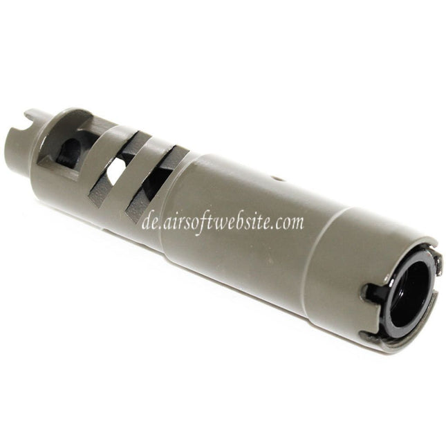 Airsoft Website 105mm Shturm Stil Mündungsbremse Mündungsfeuerdämpfer mit Adapter Geeignet für -14mm CCW Gegen den Uhrzeigersinn Lauf Gewehre