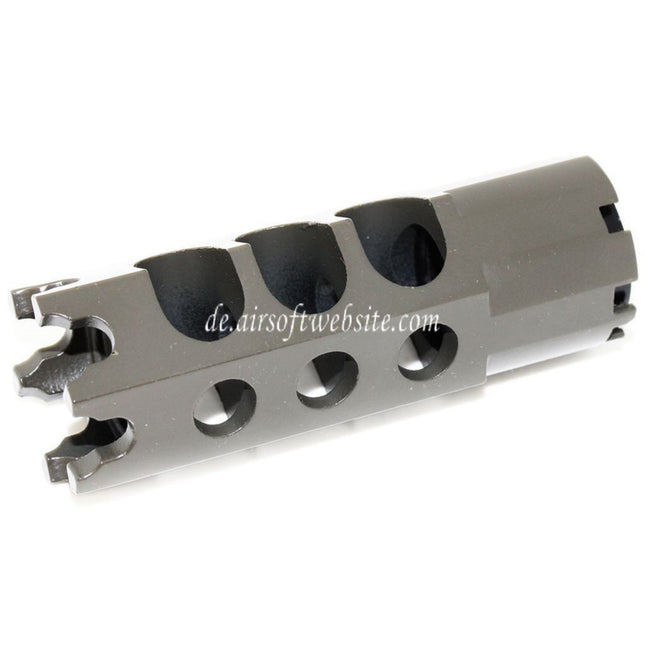 Airsoft Website 84mm DTK-1 Stil Mündungsbremse Mündungsfeuerdämpfer mit Adapter Geeignet für -14mm CCW Gegen den Uhrzeigersinn Lauf Gewehre