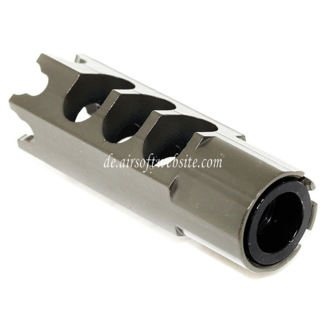 Airsoft Website 84mm DTK-1 Stil Mündungsbremse Mündungsfeuerdämpfer mit Adapter Geeignet für -14mm CCW Gegen den Uhrzeigersinn Lauf Gewehre