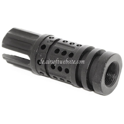 APS 68mm ICEFYRE Mündungsbremse Mündungsfeuerdämpfer Geeignet für -14mm CCW Gegen den Uhrzeigersinn Lauf Gewehre Airsoft Black