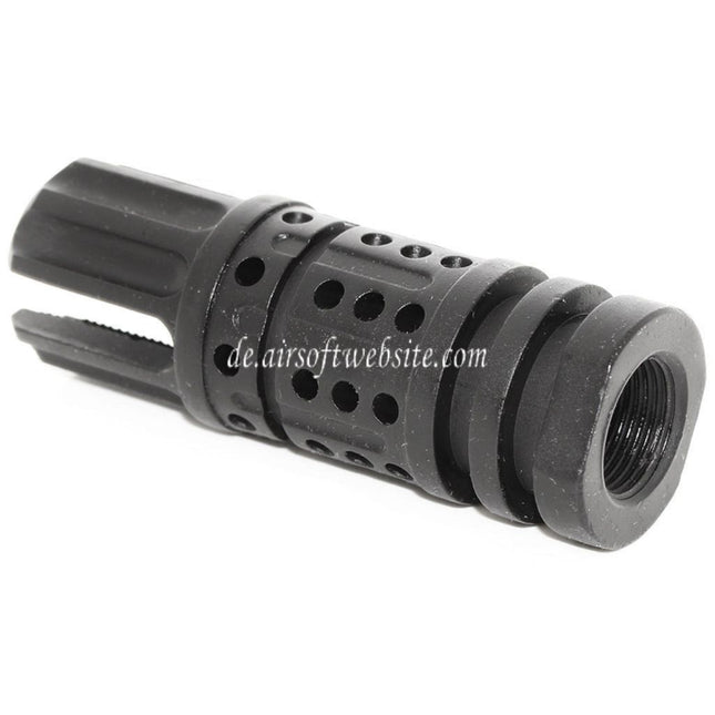 APS 68mm ICEFYRE Mündungsbremse Mündungsfeuerdämpfer Geeignet für -14mm CCW Gegen den Uhrzeigersinn Lauf Gewehre Airsoft Black
