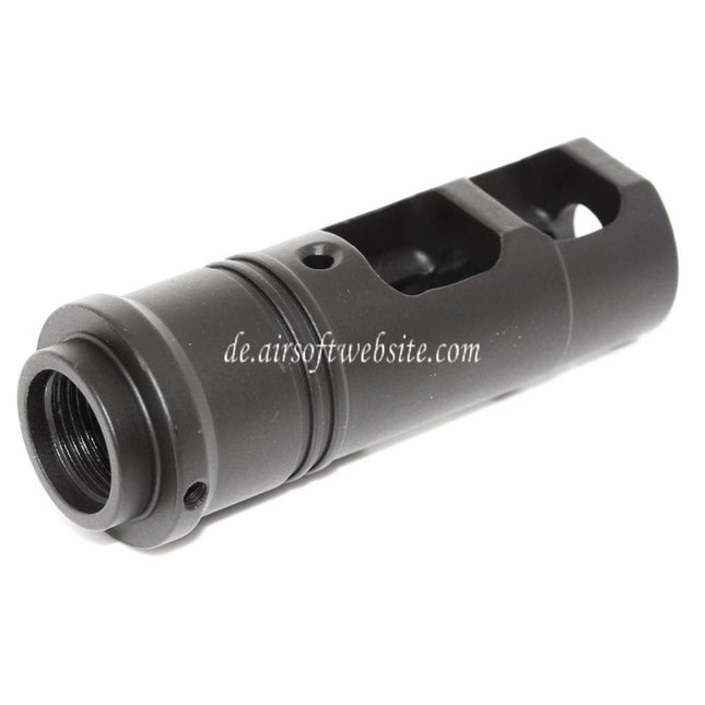 Airsoft Website 62mm SF-556 Mündungsbremse Mündungsfeuerdämpfer Geeignet für -14mm CCW Counter-Clockwise Thread Barrel Gewehre