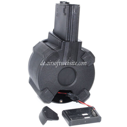 BATTLEAXE 1400rd Klangsteuerung Elektrisch Trommelmagazin Geeignet für M4 M16 Serie AEG Gewehre Airsoft Schwarz