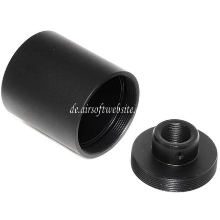 AIRSOFT WEBSITE 48mm/55mm Metall Mündungsbremse Mündungsfeuerdämpfer geeignet für -14mm CCW Gewehre mit gegen den Uhrzeigersinn gerichtetem Gewindelauf Airsoft Schwarz