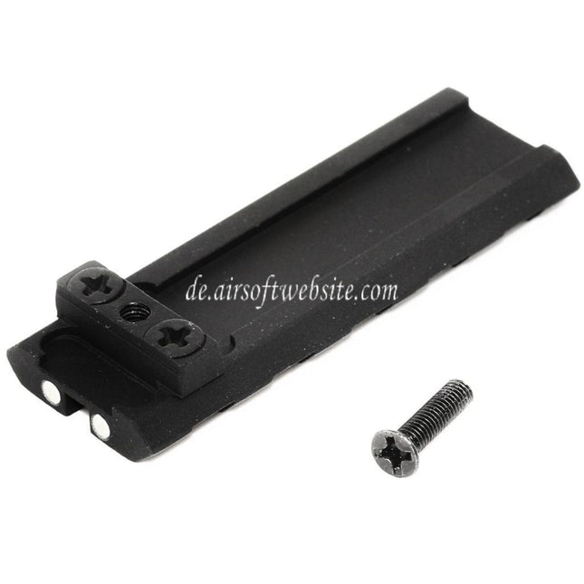 APS 5-Slot Picatinny 20mm Anpassen Schiene hinteres Visier Geeignet für APS WE AW Tokyo Marui G17 G18C Serie GBB Pistolen Airsoft Schwarz