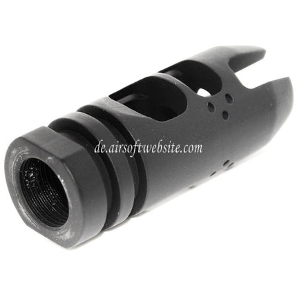 APS EMG Falkor Defense VG6 Epsilon Mündungsbremse Mündungsfeuerdämpfer Geeignet für -14mm CCW Gegen den Uhrzeigersinn Lauf Gewehre Airsoft Schwarz
