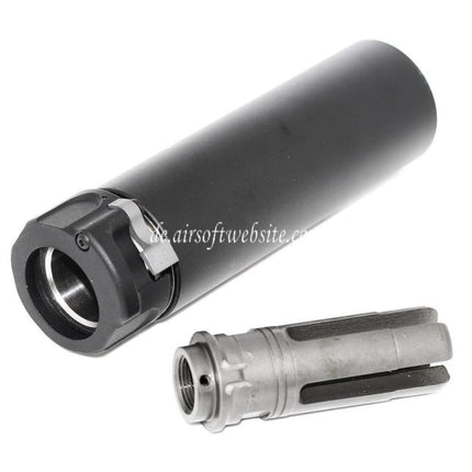 5KU 133mm SOCOM556 Mini-2 RC Schalldämpfer mit Mündungsfeuerdämpfer Geeignet für -14mm CCW Gegen den Uhrzeigersinn Lauf Gewehre Airsoft