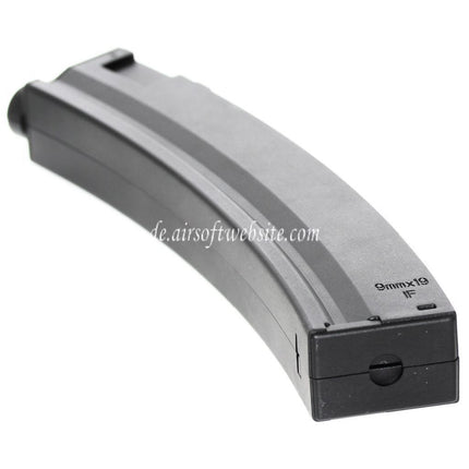 AIRSOFT WEBSITE 100rd Plastik Mid-Cap Magazin Geeignet für Classic Army / CYMA / G&P / Golden Eagle / JG / SRC / Tokyo Marui MP5 Serie AEG-Gewehre Schwarz