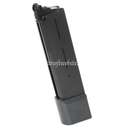 ARMY ARMAMENT 26rd Gas Magazin Erweiterter Langer Typ Geeignet für KWC KJ Works DOUBLE BELL E&C Tokyo Marui 1911 Serie GBB Pistolen Airsoft Schwarz