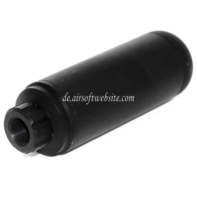 5KU 117mm Aluminium Poseidon Stil Micro Schalldämpfer Laufverlängerungsrohr Geeignet für -14mm CCW Gegen den Uhrzeigersinn Lauf Gewehre Airsoft Schwarz