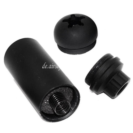 5KU 117mm Aluminium Poseidon Stil Micro Schalldämpfer Laufverlängerungsrohr Geeignet für -14mm CCW Gegen den Uhrzeigersinn Lauf Gewehre Airsoft Schwarz