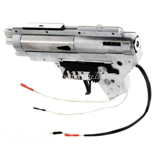 APS Schnellwechsel Federsystem Ambidextrous Silver Edge Extreme 8mm German Bearing V2 Version 2 Getriebe Geeignet für M4 M16 Serie AEG EBB Gewehre Airsoft Hinten verkabelt