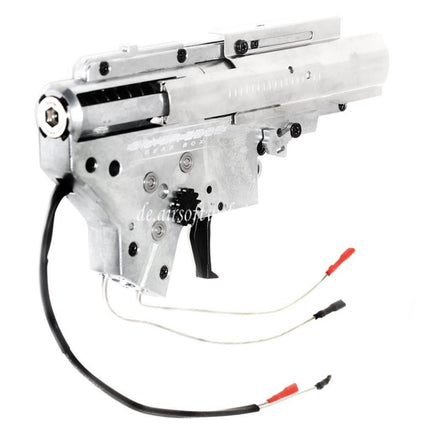 APS Schnellwechsel Federsystem Ambidextrous Silver Edge Extreme 8mm German Bearing V2 Version 2 Getriebe Geeignet für M4 M16 Serie AEG EBB Gewehre Airsoft Hinten verkabelt