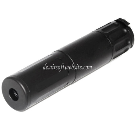 Airsoft Website 170mm Aluminium SR5 Stil Schnellverschluss QD Schalldämpfer Laufverlängerung Rohr Geeignet für AAC Mündungsfeuerdämpfer Gewehre Schwarz