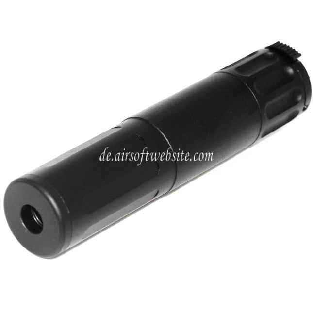 Airsoft Website 170mm Aluminium SR5 Stil Schnellverschluss QD Schalldämpfer Laufverlängerung Rohr Geeignet für AAC Mündungsfeuerdämpfer Gewehre Schwarz