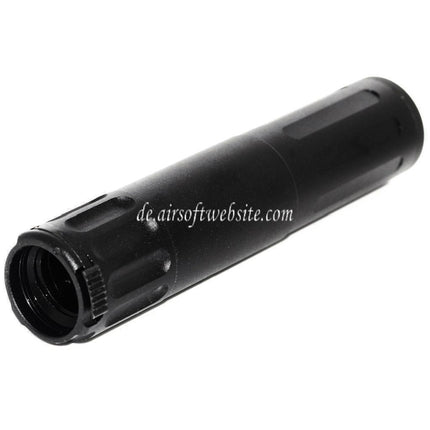 Airsoft Website 170mm Aluminium SR5 Stil Schnellverschluss QD Schalldämpfer Laufverlängerung Rohr Geeignet für AAC Mündungsfeuerdämpfer Gewehre Schwarz