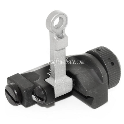 Airsoft Website KAC Stil 300M Metall Hochklappen Kimme Geeignet für MK18 MOD-1 M4 M16 AEG Gewehre Black/Silber