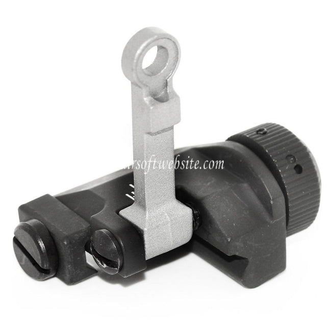 Airsoft Website KAC Stil 300M Metall Hochklappen Korn Kimme Set Geeignet für MK18 MOD-1 M4 M16 AEG Gewehre Black/Silber