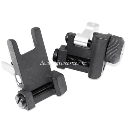 Airsoft Website KAC Stil 300M Metall Hochklappen Korn Kimme Set Geeignet für MK18 MOD-1 M4 M16 AEG Gewehre Black/Silber