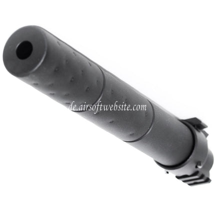 Airsoft Website 261mm CM072 SR25 Stil QD Schalldämpfer mit Gas Block Geeignet für AEG GBB Gewehre Schwarz