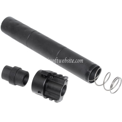 Airsoft Website 261mm CM072 SR25 Stil QD Schalldämpfer mit Gas Block Geeignet für AEG GBB Gewehre Schwarz