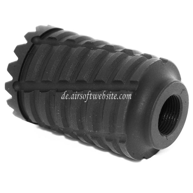 APS Type C Sound Blaster Amplifier Muzzle Mündungsfeuerdämpfer Geeignet für -14mm CCW Gegen den Uhrzeigersinn Lauf Gewehre Airsoft Schwarz