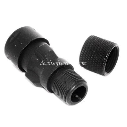 CYMA QD Mündungsfeuerdämpfer mit Muzzle Adapter Geeignet für CM041 CM049 MP5 AEG Gewehre Airsoft Schwarz