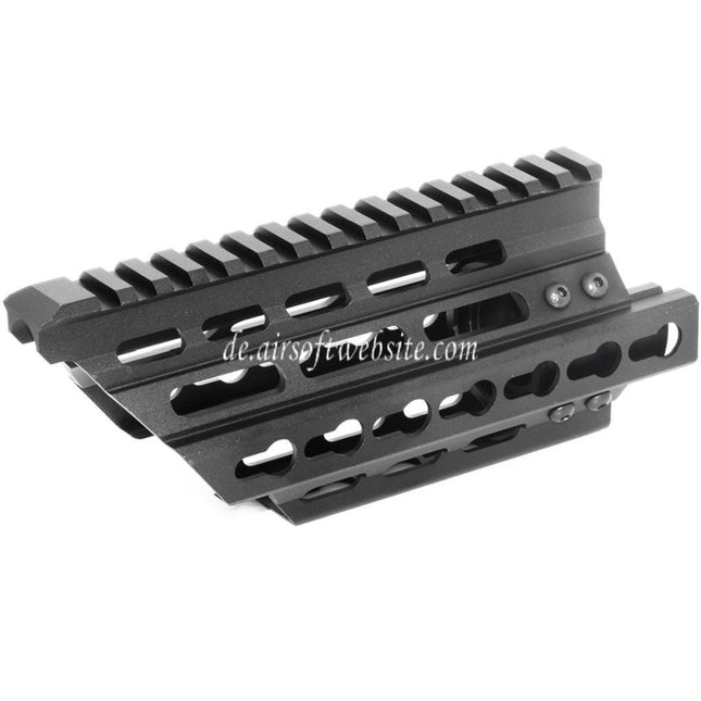 BATTLEAXE 166mm CNC P90 Keymod RAS Handschutz Schienen System Geeignet für Tokyo Marui P90 AEG Gewehre Airsoft Schwarz