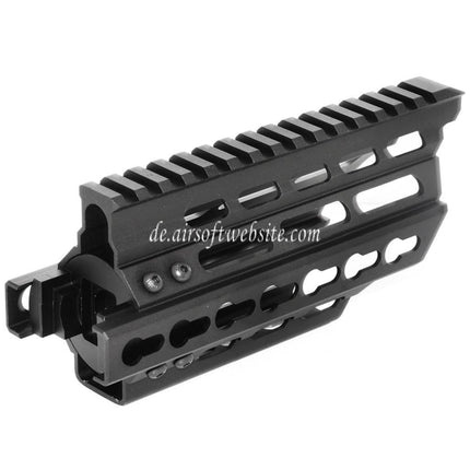 BATTLEAXE 166mm CNC P90 Keymod RAS Handschutz Schienen System Geeignet für Tokyo Marui P90 AEG Gewehre Airsoft Schwarz