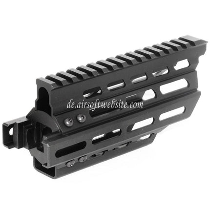 BATTLEAXE 166mm CNC P90 Keymod M-LOK RAS Handschutz Schienen System Geeignet für Tokyo Marui P90 AEG Gewehre Airsoft Schwarz