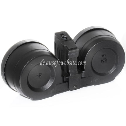 BATTLEAXE 2500rd Electric Sound Control Trommelmagazin Geeignet für AK Serie AEG Gewehre Airsoft Schwarz