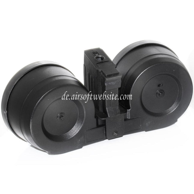 BATTLEAXE 2500rd Electric Sound Control Trommelmagazin Geeignet für AK Serie AEG Gewehre Airsoft Schwarz