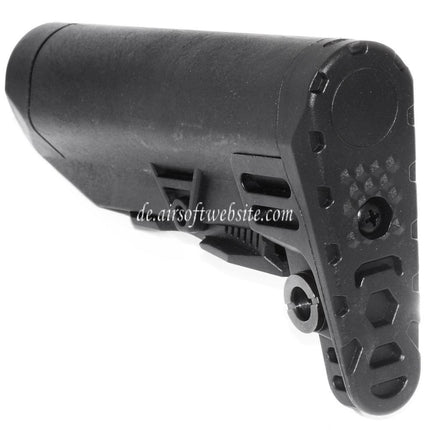 Airsoft Website Einziehbarer Teleskopschaft Geeignet für M4 M16 AEG Gewehre Schwarz