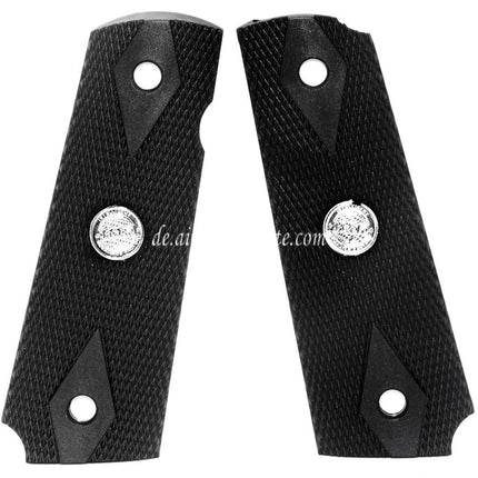 AIRSOFT WEBSITE Plastik Griffabdeckung (Different Stils) Geeignet für DOUBLE BELL ARMY AW WE KJ Tokyo Marui M1911 M.E.U Serie 70 M45A1 WARRIOR GBB Pistolen Schwarz