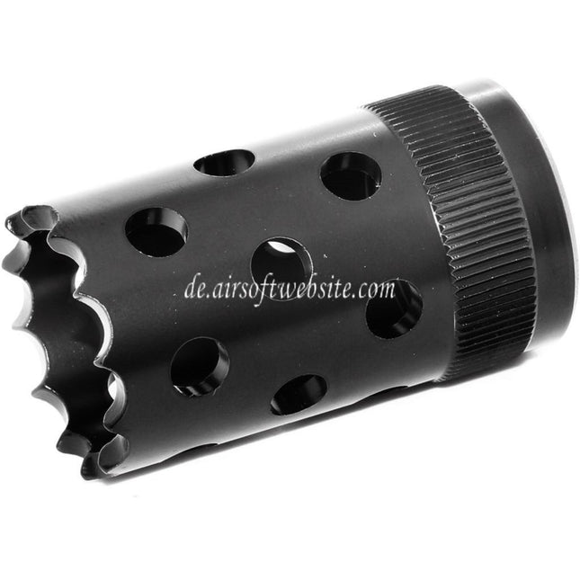 Airsoft Website 50mm Sport Tactical M3 Schrotflinte Mündungsbremse Mündungsfeuerdämpfer Geeignet für -22mm CCW Gegen den Uhrzeigersinn Gewehre Schwarz