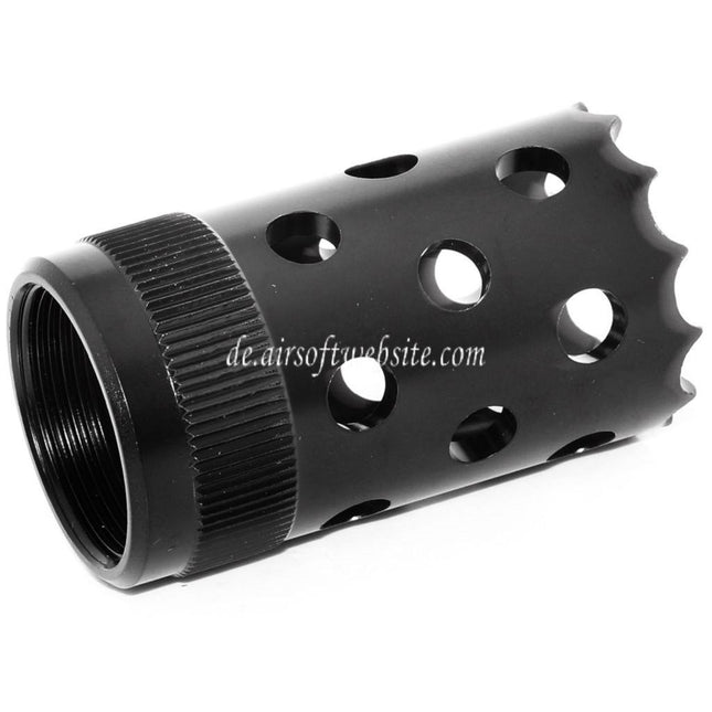 Airsoft Website 50mm Sport Tactical M3 Schrotflinte Mündungsbremse Mündungsfeuerdämpfer Geeignet für -22mm CCW Gegen den Uhrzeigersinn Gewehre Schwarz