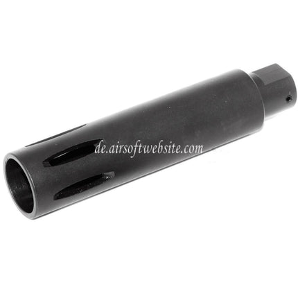 Airsoft Website 113mm XM177 Stil Mündungsbremse Mündungsfeuerdämpfer Geeignet für -14mm CCW Gegen den Uhrzeigersinn Lauf Gewehre Schwarz