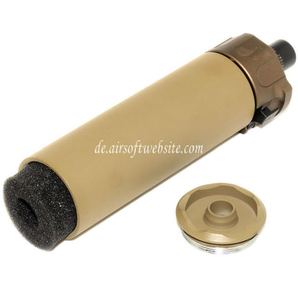 5KU 133mm SOCOM46 Mini Schalldämpfer mit Mündungsfeuerdämpfer Geeignet für +12mm CW Rechtsgewinde Lauf Gewehre Airsoft