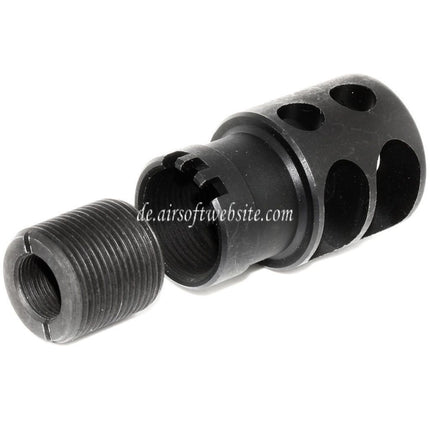 5KU DTK-2 Stil Mündungsbremse Mündungsfeuerdämpfer Geeignet für -14mm CCW Gegen den Uhrzeigersinn Lauf Gewehre Airsoft Schwarz