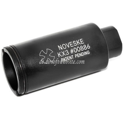 APS EMG Lizenziert Noveske KX3 Einstellbarer Soundverstärker Mündungsbremse Mündungsfeuerdämpfer Geeignet für -14mm CCW Gegen den Uhrzeigersinn Lauf Gewehre Airsoft Schwarz