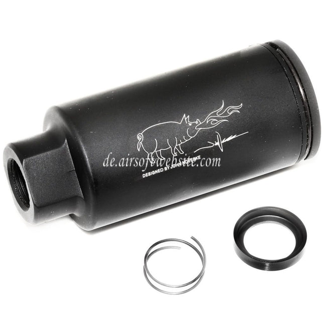 APS EMG Lizenziert Noveske KX3 Einstellbarer Soundverstärker Mündungsbremse Mündungsfeuerdämpfer Geeignet für -14mm CCW Gegen den Uhrzeigersinn Lauf Gewehre Airsoft Schwarz