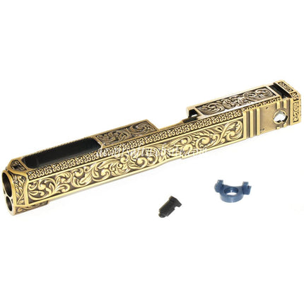 Archives Custom WE (WE-TECH) Gold Carved Pattern Schlitten Geeignet für WE G35 GBB Pistolen Airsoft Gold