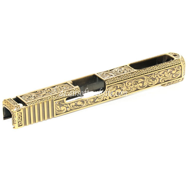 Archives Custom WE (WE-TECH) Gold Carved Pattern Schlitten Geeignet für WE G35 GBB Pistolen Airsoft Gold